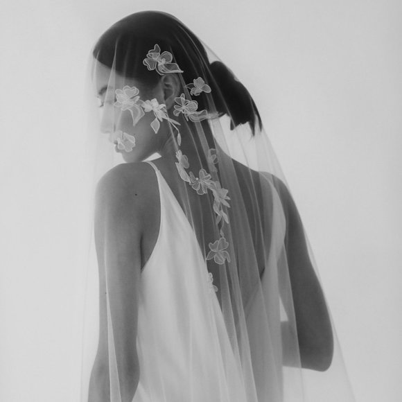 A B Ellie custom Cleo Veil, Cathedral Length - Picture 3 of 8